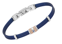 Pulsera H2on Hombre Bracciali in Acero y oro Zaffiro blu HO051-5